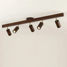 2025 Nordic Walnut Wood Ceiling Chandelier For Living Room Dining Room Aisle Entrance Corridor Lamps With Spotlights For Wall Pi