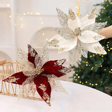 Christmas Flowers Decoration High-gloss Sequins Christmas Tree Ornaments Glittery For Xmas New Year Wedding Party Wreath Decor