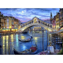 GATYZTORY 40x50cm Framed Painting By Numbers Handpainted City Bridge Landscape Paint By Number Acrylic Draw Canvas Crafts