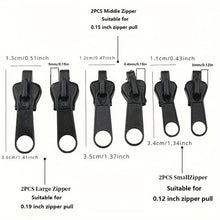 6/12/24pcs, universal design and various sizes of instant zipper repair kit, DIY sewing zipper repair kit, zipper replacement