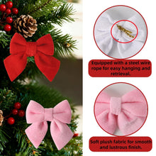 Christmas Decor Scenarios - Velvet Bow Hanging Ornaments - Tree/Wreath/Gift Box Accessories