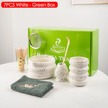 4/6/7PCS Japanese Matcha Set with Ceramic Bowl Bamboo Matcha Whisk and Tea Scoop for DIY Tea-making Tools Accessories