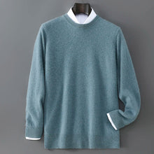 New Autumn And Winter Pure Wool Sweater Men's Round Neck Loose Thick Pullover Sweater Solid Color Cashmere Knitted Base Sweaters