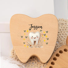 Caja de recuerdo para dientes personalizada, regalo para baby shower, caja para guardar el primer corte de pelo y dientes, regalo personalizado, caja de madera para el Hada de los Dientes