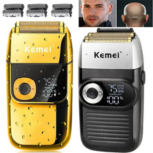 Kemei Cordless Electric Shaver for Men Twin Blade Reciprocating Rechargeable Beard Razor Face Care Multifunction Strong Trimmer