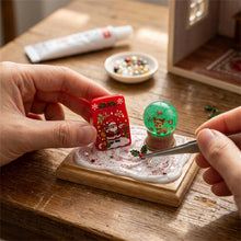 Christmas Element DIY Ornament Cartoon Santa Claus Crystal Ball Ornament Mini Doll House Decorative Props Navidad New Year Decor