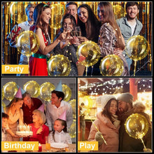 LED light Up Balloons Luminous Bubble Balloon with Light String and Sticks for Wedding Party Decor