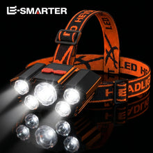 5 LED Flashlight Rechargeable with Built in Lithium Battery Strong Head Light Camping Adventure Fishing Cycling Headlamp