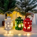 Vintage Christmas Hanging Lantern with LED Light for Home and Party Decor
