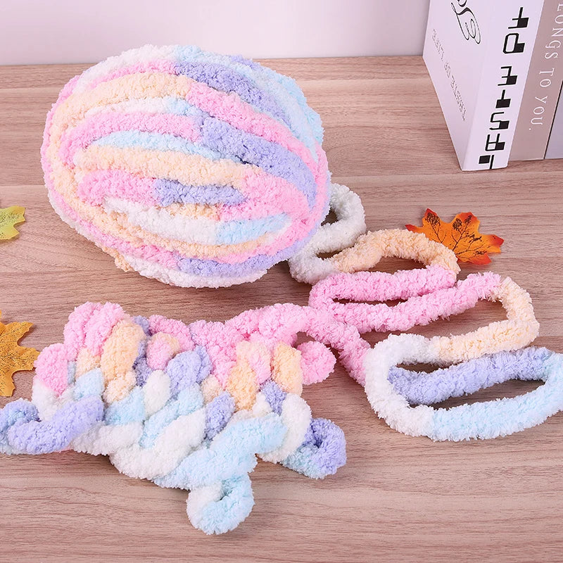 Ovillo de lana chenilla extragruesa de 250 g para mantas, cojines, camas para mascotas, bufandas y gorros tejidos a mano, suave y de gran grosor. 1 pieza = 1 unidad = 250 gramos.