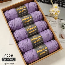 500g Alpaca Wool 245 Chunky Knitting Yarn Multi-Color Autumn and Winter Fashionable Gift for Men and Women DIY Knitting Material Kit for Warm Sweaters, Coats, Scarves, Hats, Gloves, Leg Warmers, Knee Pads Yarn Balls 5Pcs/Pack