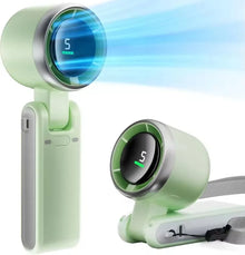 10000mAh Mini Hanging Neck Outdoor 180 Degree Folding Desktop Mini Fan Handheld Folding High-speed Powerful Turbo Fan