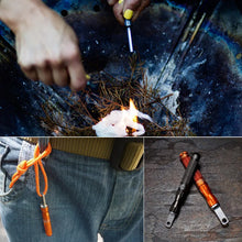 2026 Outdoor Flint and Steel Waterproof Emergency Fire Starter, Camping Equipment Zinc Magnesium Rod Multi-functional Fire Stick
