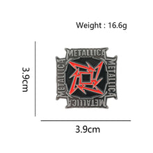 Metallica Enamel Pins Heavy Metal Rock Band Square Star Logo Brooches Punk Metal Badges Backpack Denim Jacket Lapel Pin Gift