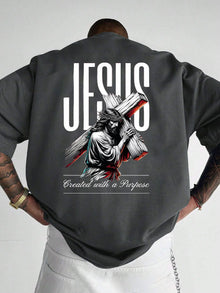 Jesus Religious Art Print 100% Cotton Trendy Men Women T-shirt Summer Autumn Daily Sports Party Casual Loose Street Short Sleeve