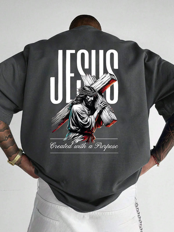 Camiseta de algodón 100% con estampado religioso de Jesús, moderna, para hombre y mujer, ideal para verano, otoño, uso diario, deportes, fiestas, estilo casual, holgada y de manga corta.