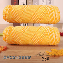 2 PCs Colorful 5-strand Dyed Milk Cotton Baby Sweater Yarn Self Woven Scarf Medium Thick Handmade DIY Woven Crochet Material Bag