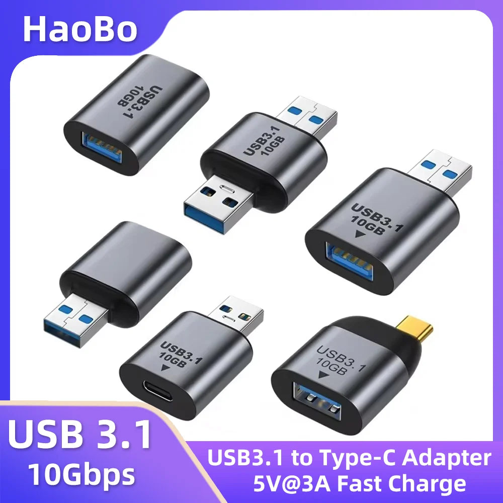 USB A to Type-C Adapter USB 3.1 OTG Adapter Mobile Phone Laptop Fast Charging Converter 10Gb Data Transfer Cable Connector