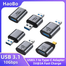 USB A to Type-C Adapter USB 3.1 OTG Adapter Mobile Phone Laptop Fast Charging Converter 10Gb Data Transfer Cable Connector