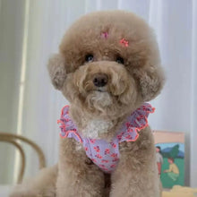 Cute Floral Pet Vest Dog Cat Flying Sleeve Fungus Curling Small Flower Teddy Bear Spring Summer Pet Clothes Supplies Dog Clothes