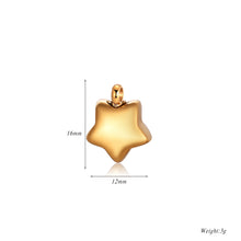 Colgante de mini urna de cremación de acero inoxidable con forma de corazón/cruz/estrella/candado para collar/pulsera, joyería conmemorativa al por mayor