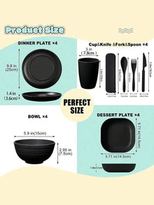 4/32pcs Plastic cutlery set reusable cutlery suitable for 4 people can be used as school student supplies Christmas gifts