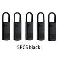 5pcs black Detachable Zipper Pull, Replacement Zipper Accs For jeans & Backpack, sewing Tools