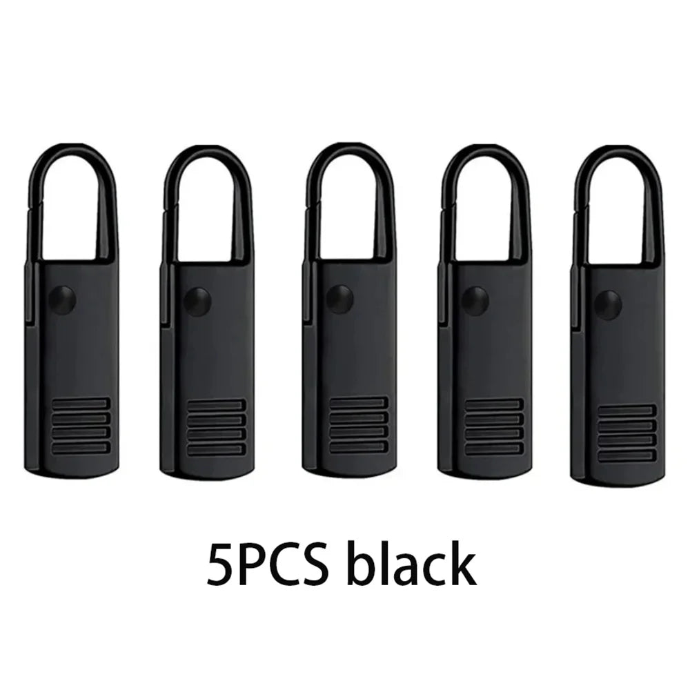 5pcs black Detachable Zipper Pull, Replacement Zipper Accs For jeans & Backpack, sewing Tools