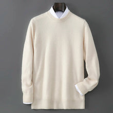 New Autumn And Winter Pure Wool Sweater Men's Round Neck Loose Thick Pullover Sweater Solid Color Cashmere Knitted Base Sweaters