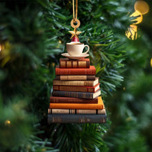 Christmas Ornament Creative Book Tree 2D Flat Acrylic Christmas Decoration Car Ornament Festive Holiday Home Decor