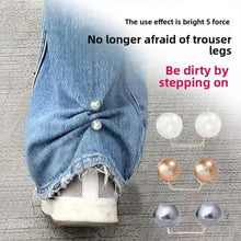 Colorful Pearl Brooch Waist Fixer Pins For Loose Jeans Dress Clothing Shiny Pearl Gem Curtain Fixing Pin Safety Beautiful Brooch