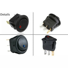 KCD1 10A 12V 220V  Rocker Switch LED Dot Light Car Boat Round ON/OFF SPST Switch