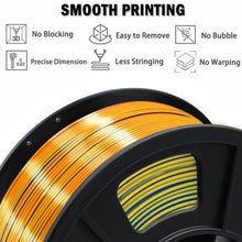 Multicolor 3D Printer Filament,Dual/Tri Color 1.75mm PLA Silk Shiny Printing Filament,250g(0.55lbs) Fit Most FDM 3D Printer