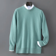 New Autumn And Winter Pure Wool Sweater Men's Round Neck Loose Thick Pullover Sweater Solid Color Cashmere Knitted Base Sweaters