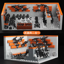 DIY assembling toys for the building block model MOC scene of the gun arsenal of military base. party favors for kids birthday
