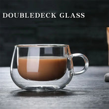 Taza de vidrio de borosilicato de alta resistencia al calor de 150-350 ml, vaso de doble pared para café con asa, taza para leche o agua, vasos transparentes, regalo