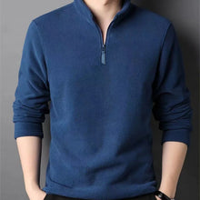 Autumn Winter New Warm Polo Shirts Men's Lamb Wool Sweatshirt Standing Neck Half Zip Long Sleeve Fashion Versatile Men Tees Tops