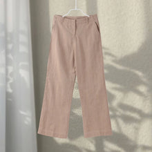 Conjunto de pantalón casual para mujer de algodón y lino, top corto con solapa y cremallera, pantalón recto, conjunto de traje liso para mujer, moda urbana primavera 2026