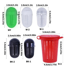 5Pcs Fishing Baits Cage Trap Fish Lure Feeder Basket Holder Plastic Baits Bucket Portable Fish Lure Fishing Baits Cage