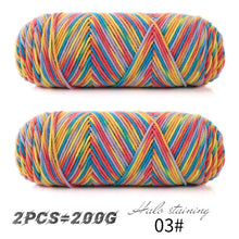 2 PCs Colorful 5-strand Dyed Milk Cotton Baby Sweater Yarn Self Woven Scarf Medium Thick Handmade DIY Woven Crochet Material Bag