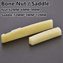 6 String Real Guitar Bone Nut 42*6*9MM/43*6*9MM and 72*3*9mm/72*3*12mm Bridge Saddle  Bone for acoustic/ LP electric guitar