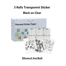3PCS Holographic Laser Thermal Stickers Colorful Transparent Self-Adhesive Labels,Suitable for Mini Portable Printer, 57mm X 2.5