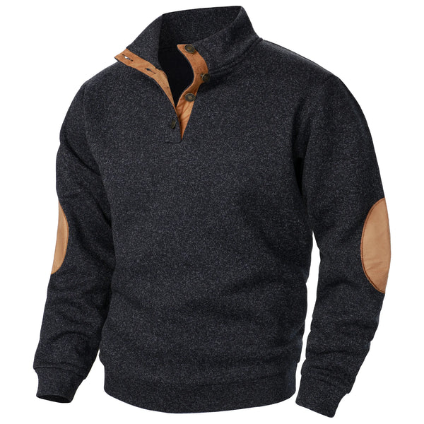 Suéter de punto casual de manga larga con cuello alto para hombre de otoño e invierno