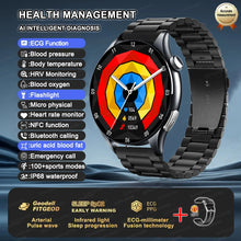 2025 New NFC+ECG+PPG Health Smart Watch BMI Fat Heart Rate Blood Pressure Watch 380mAh BT Call IP68 Waterproof Sports Bracelet