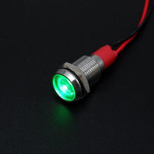 1pcs Metal Indicator Light 6mm 8mm 10mm 12mm LED Light Black Silver  with Wire 3V 5V 6V 12V 24V 110V 220V Red Yellow Blue Green