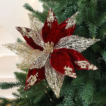 Christmas Flowers Decoration High-gloss Sequins Christmas Tree Ornaments Glittery For Xmas New Year Wedding Party Wreath Decor