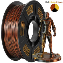 Multicolor 3D Printer Filament,Dual/Tri Color 1.75mm PLA Silk Shiny Printing Filament,250g(0.55lbs) Fit Most FDM 3D Printer