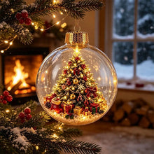Christmas Story Decorations With Lights Creative Nutcracker Reindeer Snowman Glowing Christmas Tree Decor Pendant Crystal ball