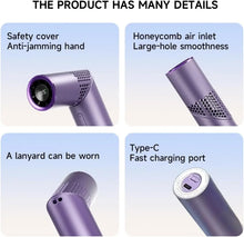 Portable Foldable Handheld Fan USB Rechargeable Mini Fan with LED Display 199-Speed Settings 3000mAh Battery Handheld Fan
