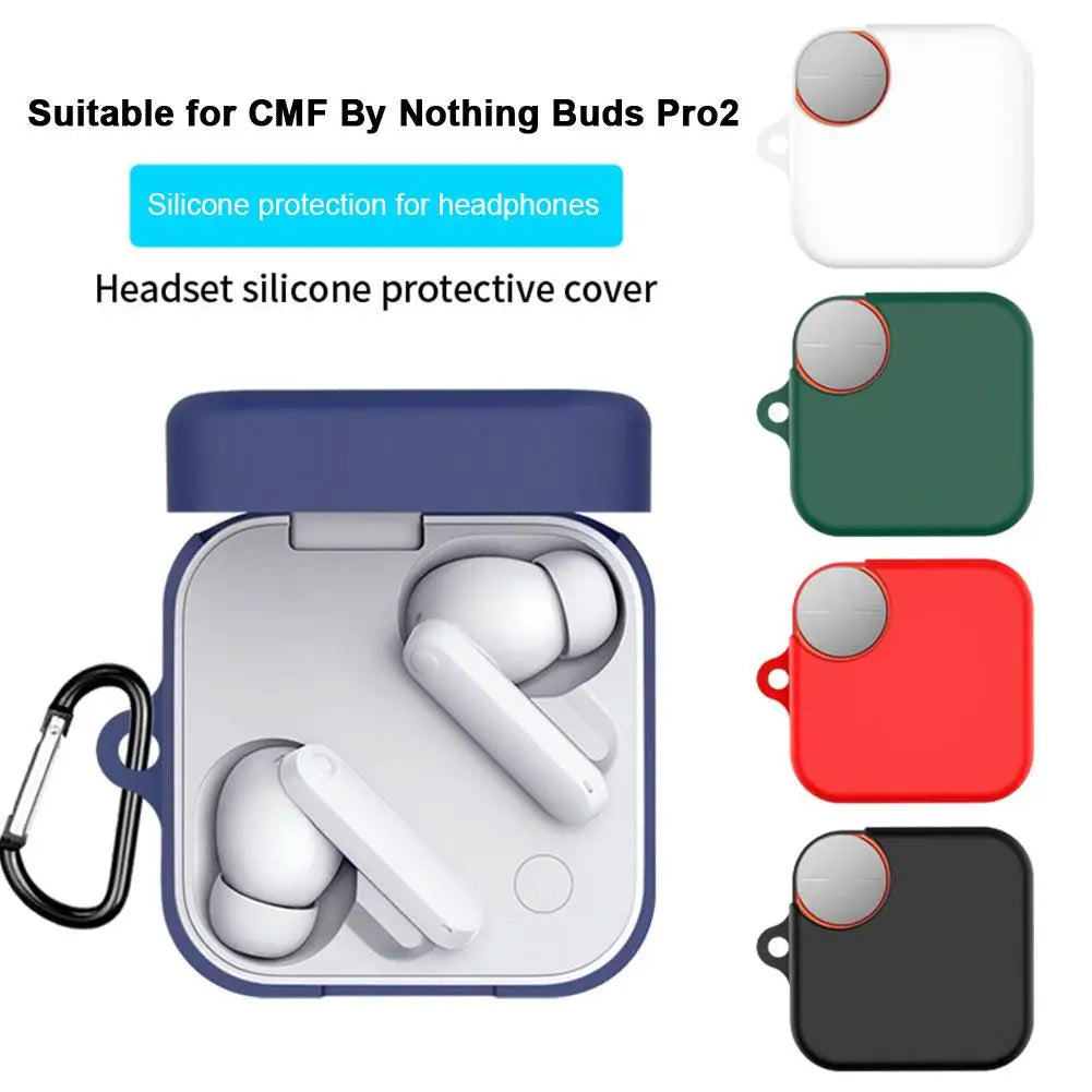 Silicone Protective Case For CMF Buds Pro 2 Cover Candy Color Soft Earphone Cover For CMF by Nothing Buds Pro 2 Headphone Case